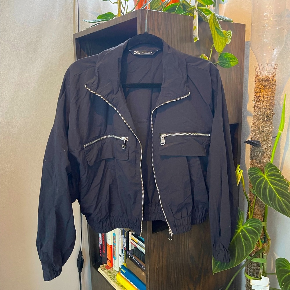 Zara small black wind breaker